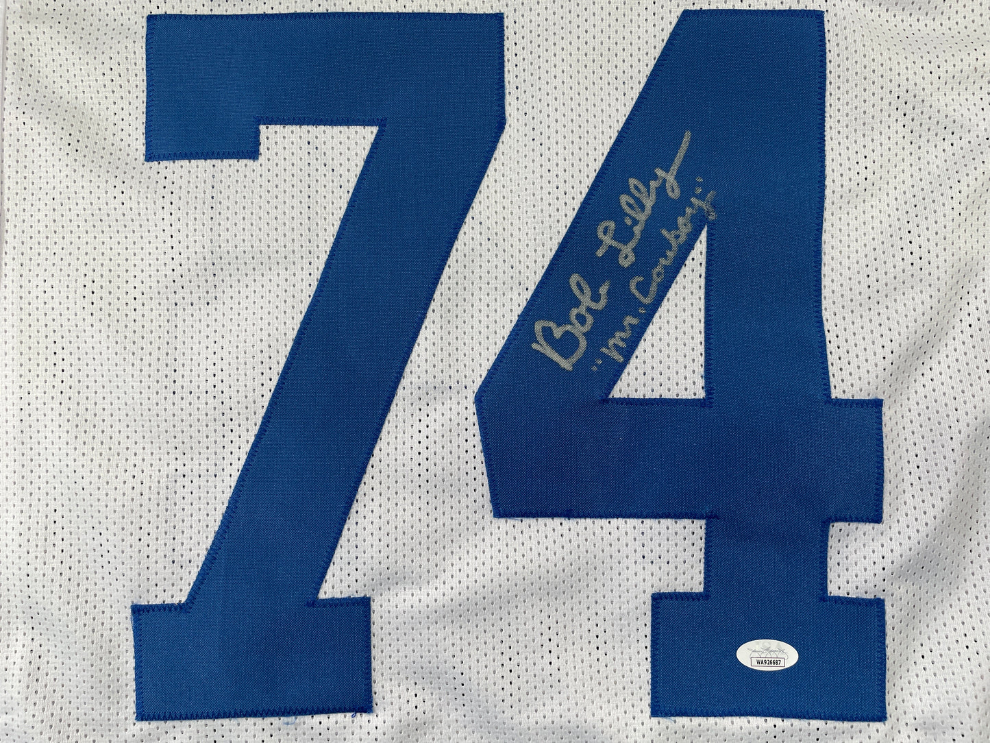 BOB LILLY DALLAS COWBOYS SIGNED HOME JERSEY w/MrCowboy JSA