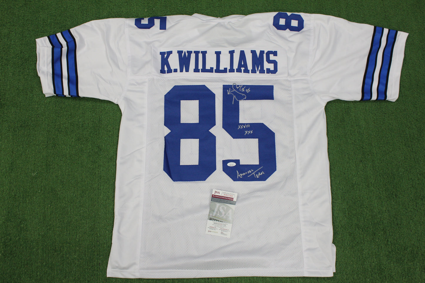 KEVIN WILLIAMS DALLAS COWBOYS SIGNED JERSEY Hurricanes w/INSCs 2XL JSA