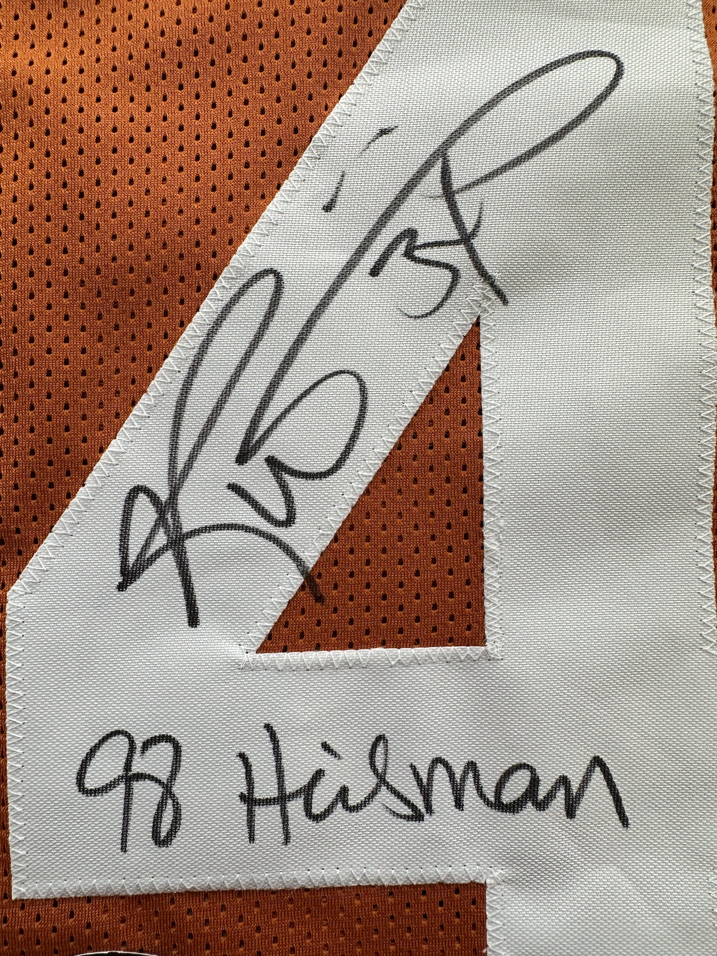 RICKY WILLIAMS SIGNED ORANGE FOOTBALL JERSEY Texas Longhorns w/"98 Heisman"BAS