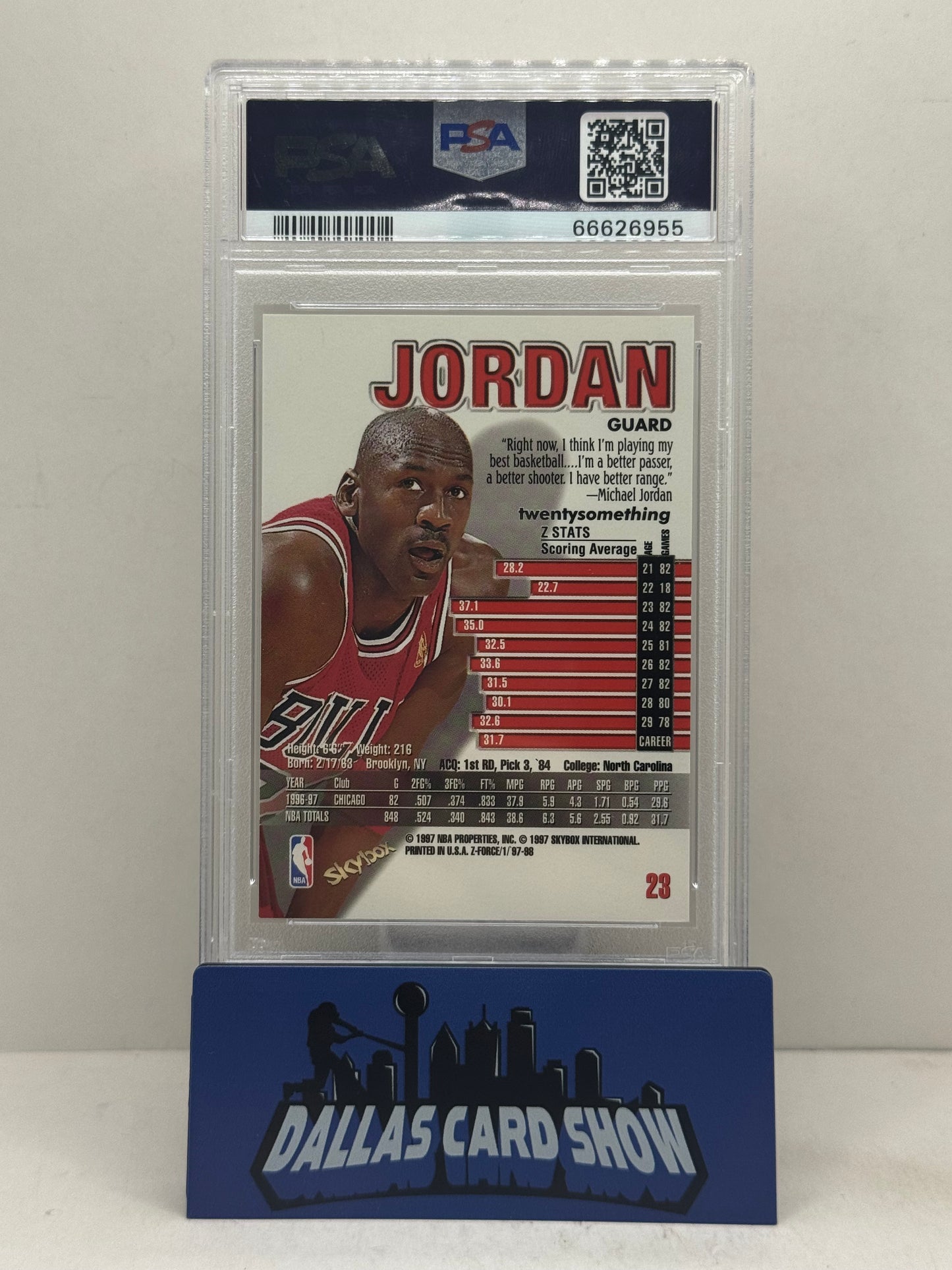 1997 Skybox Z-Force #23 Michael Jordan PSA 9
