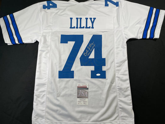 BOB LILLY DALLAS COWBOYS SIGNED HOME JERSEY w/MrCowboy JSA