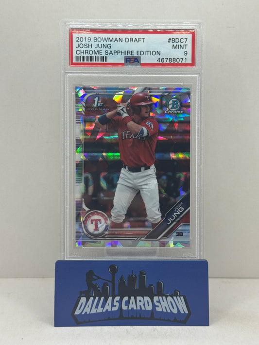 2019 Bowman Draft #BDC7 Josh Jung Sapphire Edition 1st Bowman PSA 9