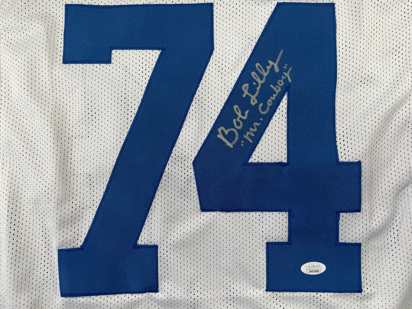 BOB LILLY DALLAS COWBOYS SIGNED HOME JERSEY w/MrCowboy JSA