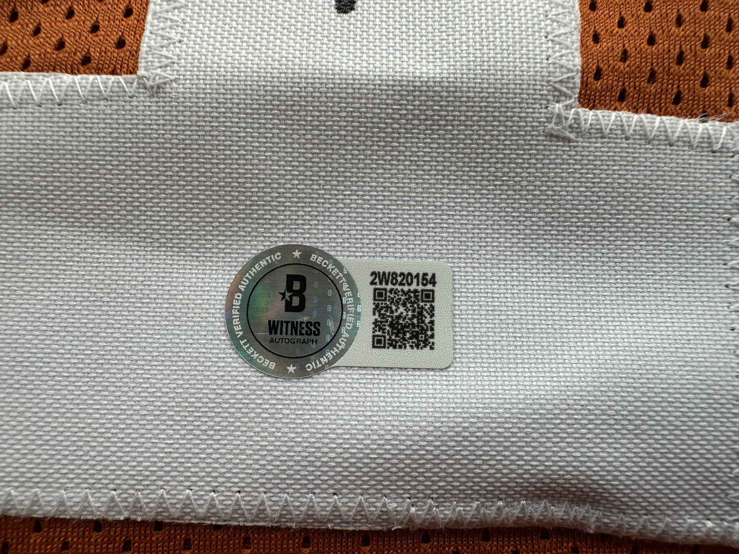 RICKY WILLIAMS SIGNED ORANGE FOOTBALL #11 JERSEY Texas Longhorns Large BAS COA