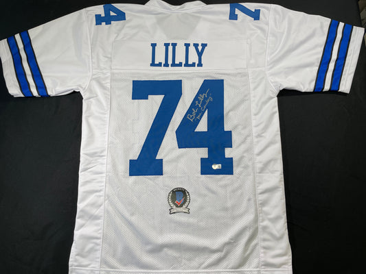 BOB LILLY DALLAS COWBOYS SIGNED HOME JERSEY w/MrCowboy JSA