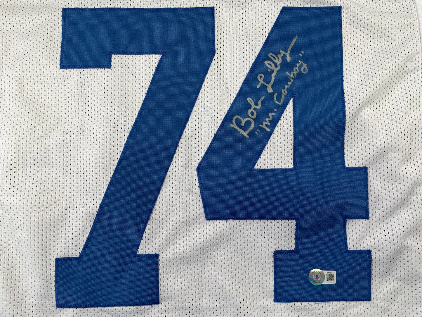 BOB LILLY DALLAS COWBOYS SIGNED HOME JERSEY w/MrCowboy JSA