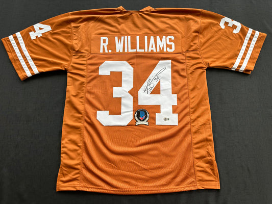 RICKY WILLIAMS SIGNED ORANGE FOOTBALL JERSEY Texas Longhorns 2XL BAS COA