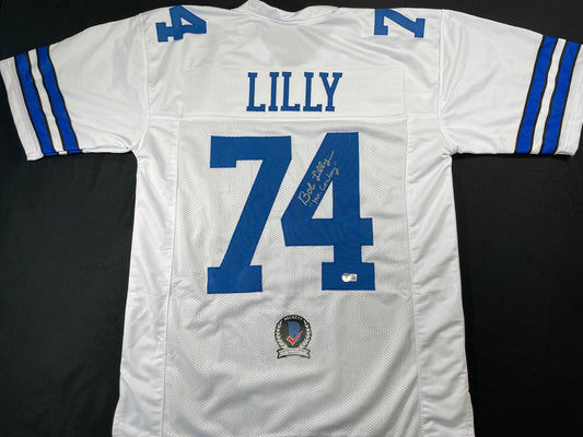BOB LILLY DALLAS COWBOYS SIGNED HOME JERSEY w/MrCowboy JSA