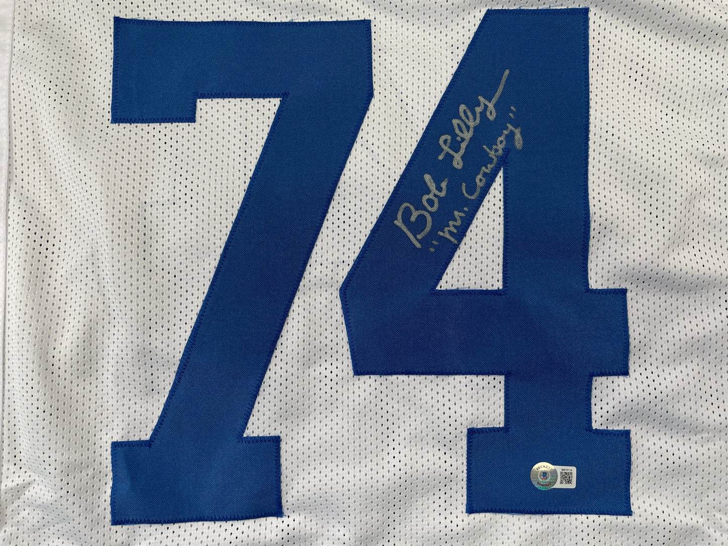 BOB LILLY DALLAS COWBOYS SIGNED HOME JERSEY w/MrCowboy JSA