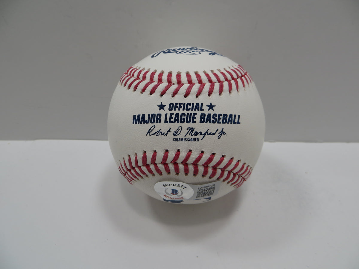 MICHAEL YOUNG SIGNED RAWLINGS OML BASEBALL w/INSC TEXAS RANGERS JSA