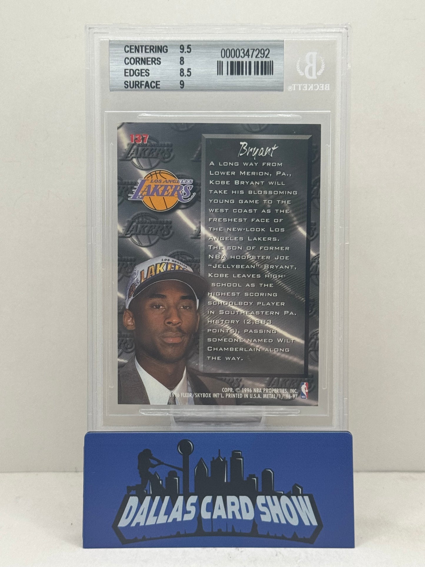 1996-97 Fleer Metal #137 Kobe Bryant Fresh Foundations Rookie BGS 8.5