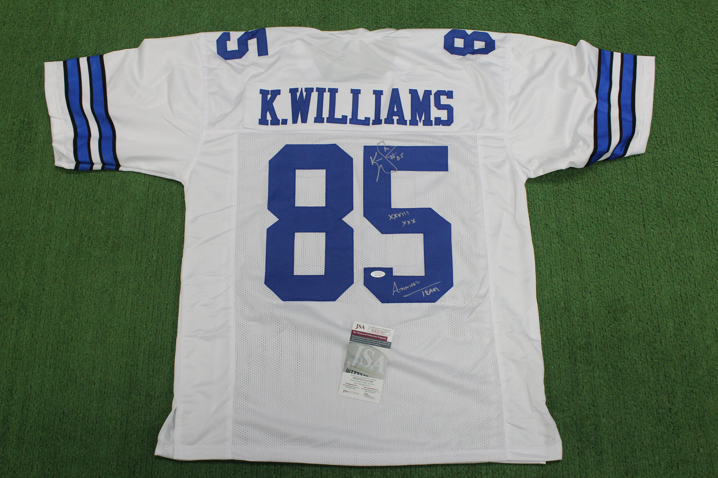 KEVIN WILLIAMS DALLAS COWBOYS SIGNED JERSEY Hurricanes w/INSCs 2XL JSA