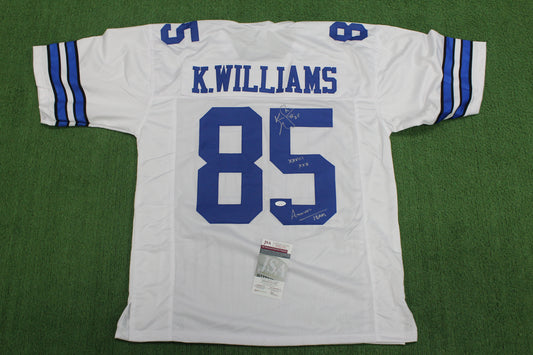 KEVIN WILLIAMS DALLAS COWBOYS SIGNED JERSEY Hurricanes w/INSCs 2XL JSA