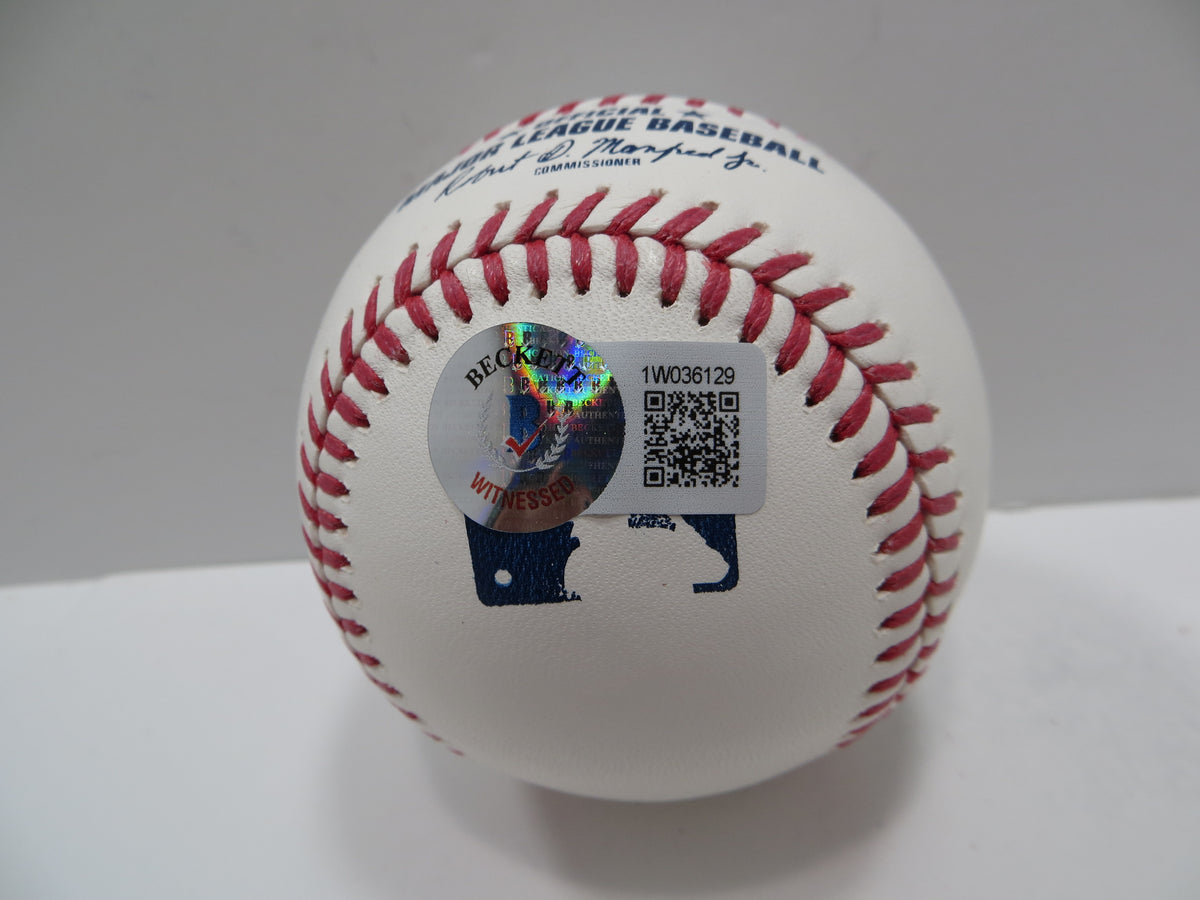 MICHAEL YOUNG SIGNED RAWLINGS OML BASEBALL w/INSC TEXAS RANGERS JSA