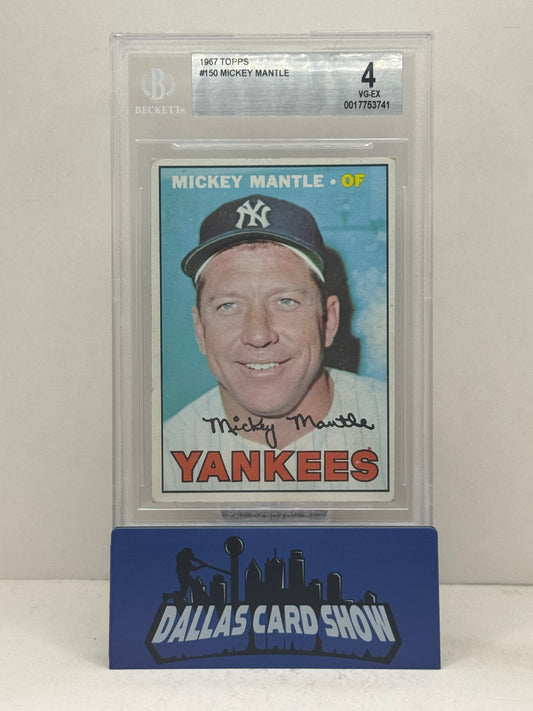 1967 Topps #150 Mickey Mantle BGS 4