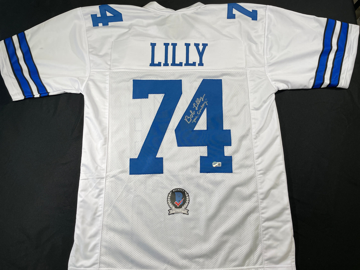 BOB LILLY DALLAS COWBOYS SIGNED HOME JERSEY w/MrCowboy JSA