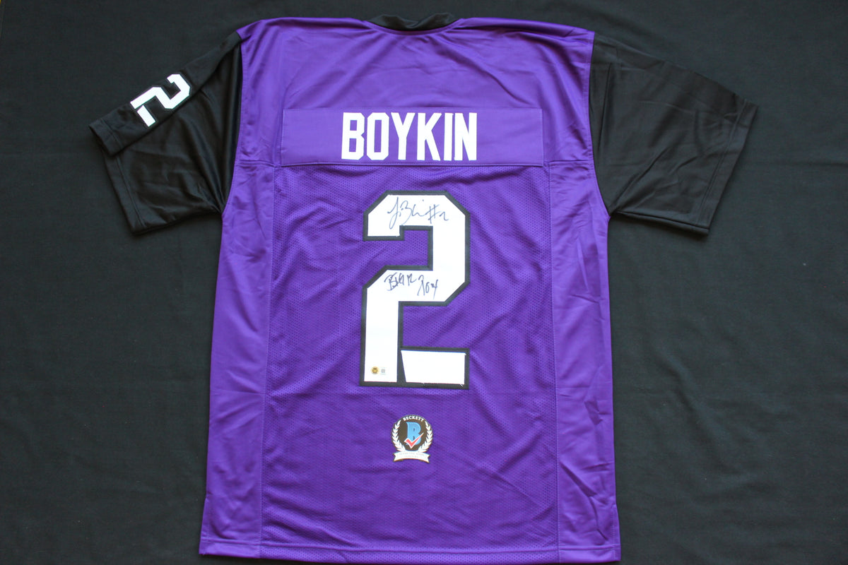 TREVONE BOYKIN TCU HORNED FROGS SIGNED PURPLE JERSEY wBIG12POY BAS