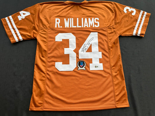 RICKY WILLIAMS SIGNED ORANGE FOOTBALL JERSEY Texas Longhorns 2XL BAS COA