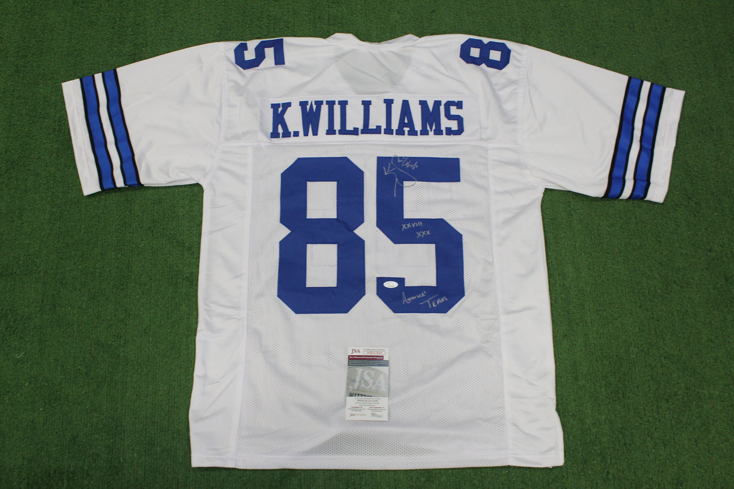 KEVIN WILLIAMS DALLAS COWBOYS SIGNED JERSEY Hurricanes w/INSCs 2XL JSA
