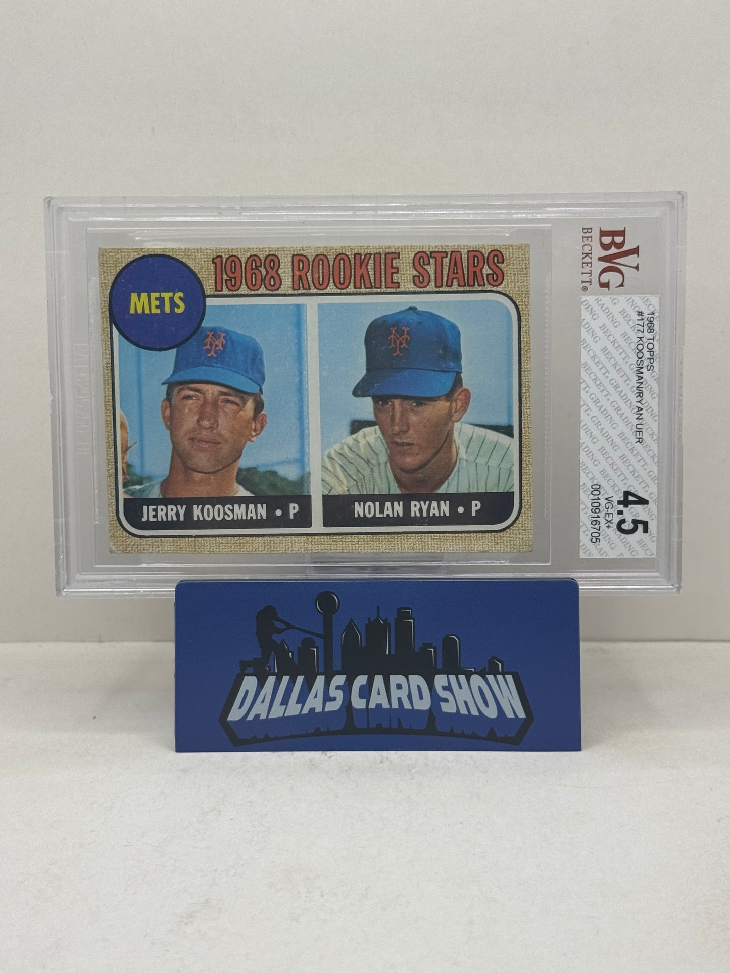 1968 Topps #177 Nolan Ryan/Jerry Koosman Rookie RC BVG 4.5