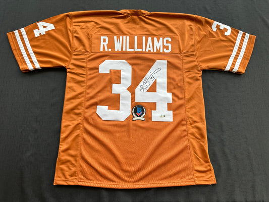 RICKY WILLIAMS SIGNED ORANGE FOOTBALL JERSEY Texas Longhorns 2XL BAS COA