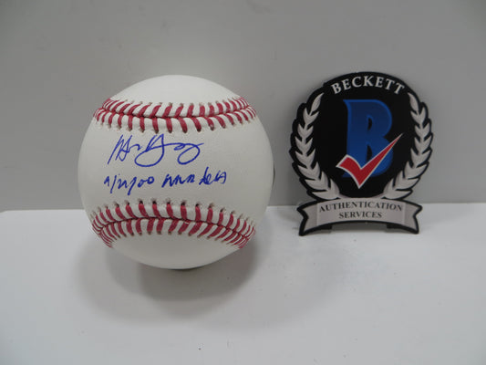 MICHAEL YOUNG SIGNED RAWLINGS OML BASEBALL w/DEBUT TEXAS RANGERS JSA