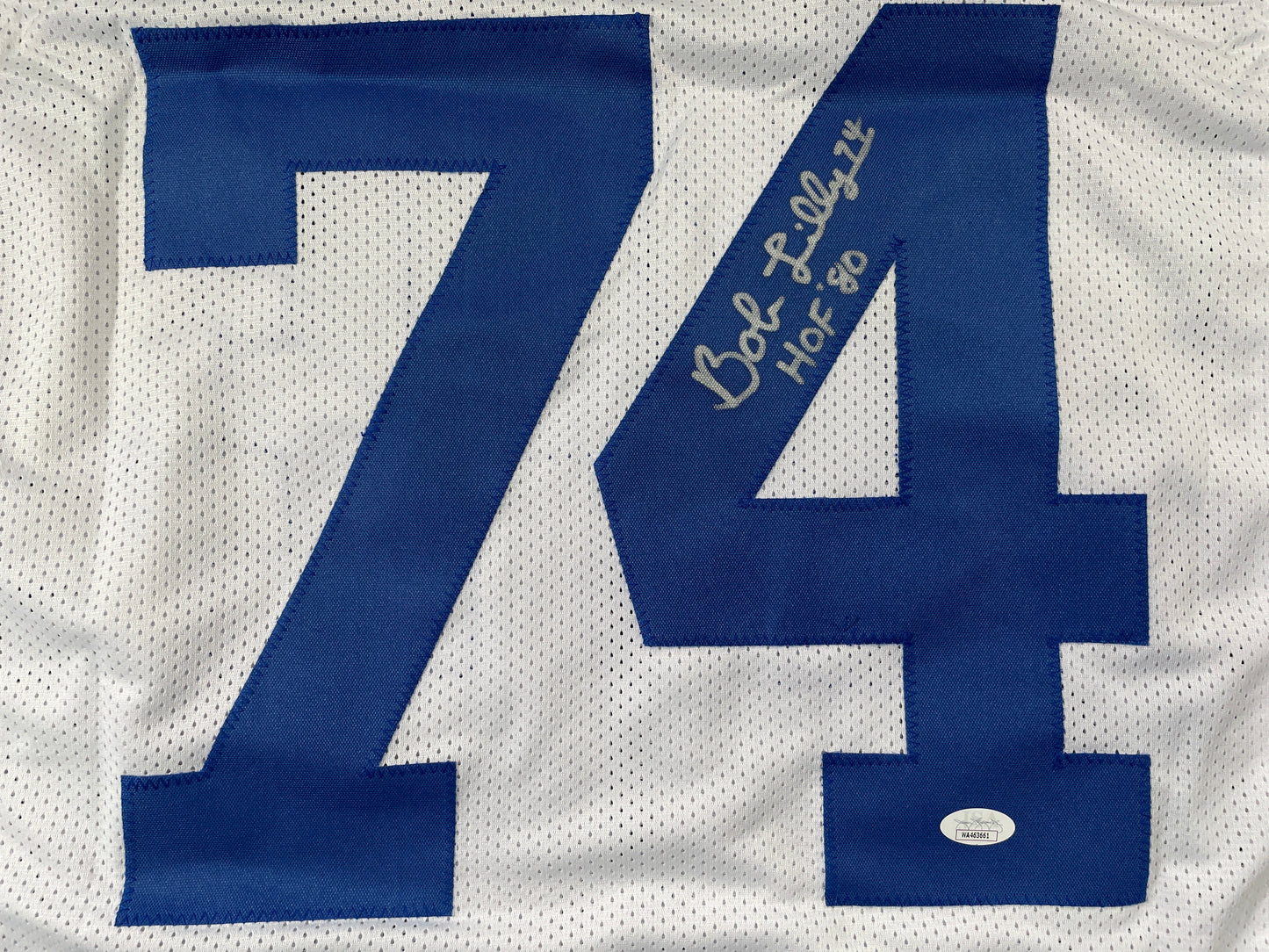 BOB LILLY DALLAS COWBOYS SIGNED HOME JERSEY w/HOF JSA COA