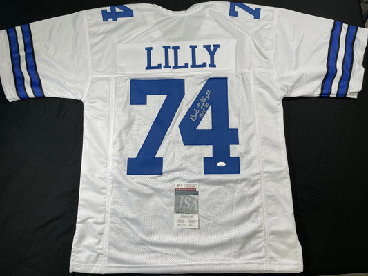 BOB LILLY DALLAS COWBOYS SIGNED HOME JERSEY w/HOF JSA COA