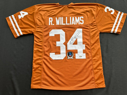 RICKY WILLIAMS SIGNED ORANGE FOOTBALL JERSEY Texas Longhorns 2XL BAS COA