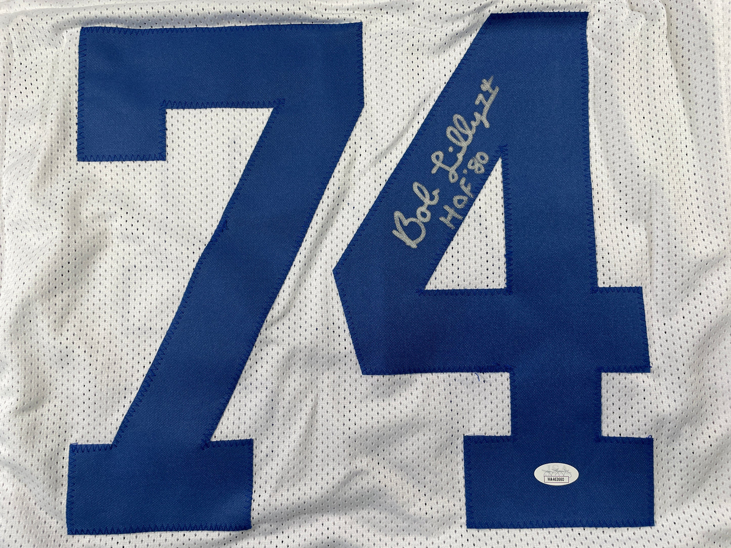 BOB LILLY DALLAS COWBOYS SIGNED HOME JERSEY w/HOF JSA COA