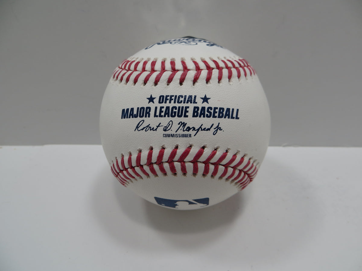 MICHAEL YOUNG SIGNED RAWLINGS OML BASEBALL w/DEBUT TEXAS RANGERS JSA