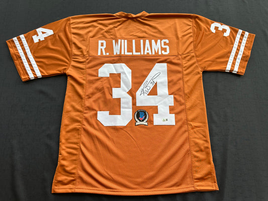 RICKY WILLIAMS SIGNED ORANGE FOOTBALL JERSEY Texas Longhorns 2XL BAS COA