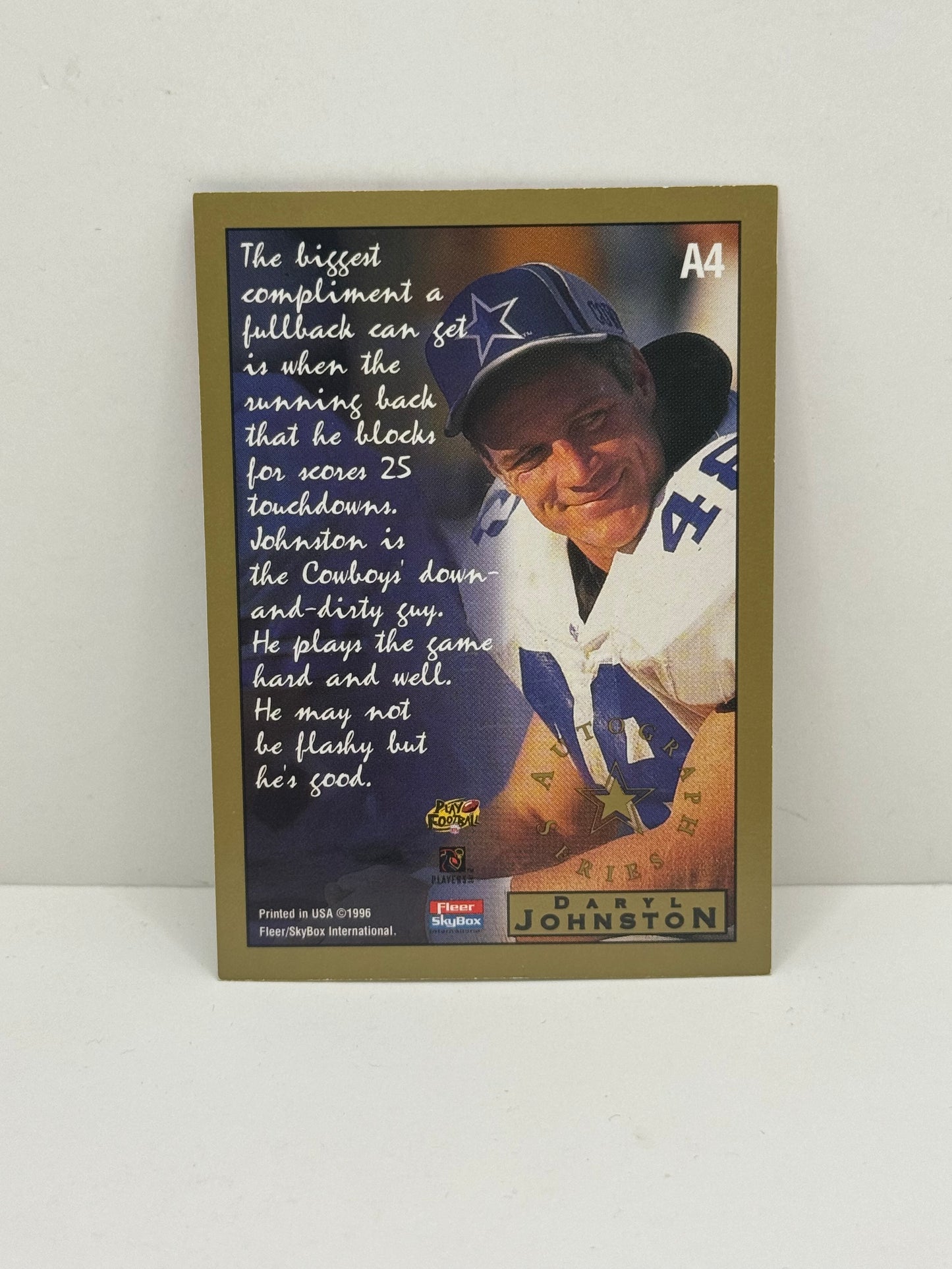 1996 Fleer Daryl Johnston Autograph Series #A4 Cowboys
