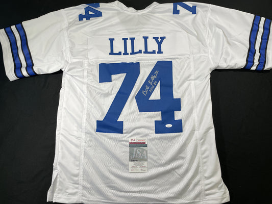BOB LILLY DALLAS COWBOYS SIGNED HOME JERSEY w/HOF JSA COA