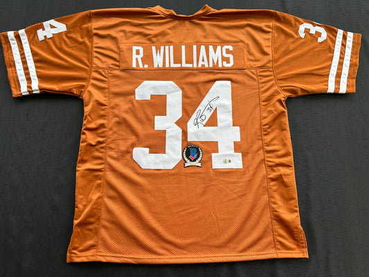 RICKY WILLIAMS SIGNED ORANGE FOOTBALL JERSEY Texas Longhorns 3XL BAS COA