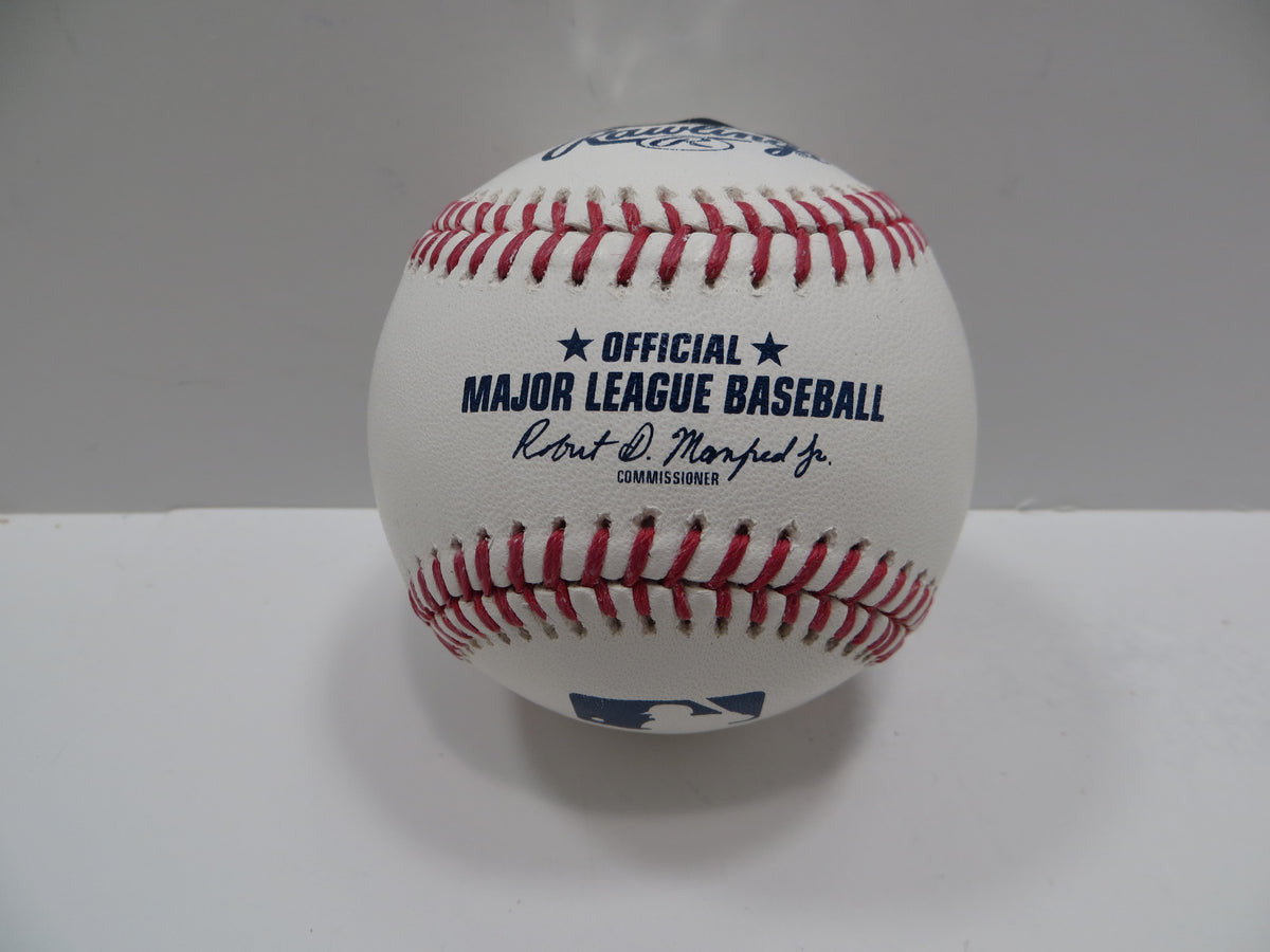 MICHAEL YOUNG SIGNED RAWLINGS OML BASEBALL w/DEBUT TEXAS RANGERS JSA