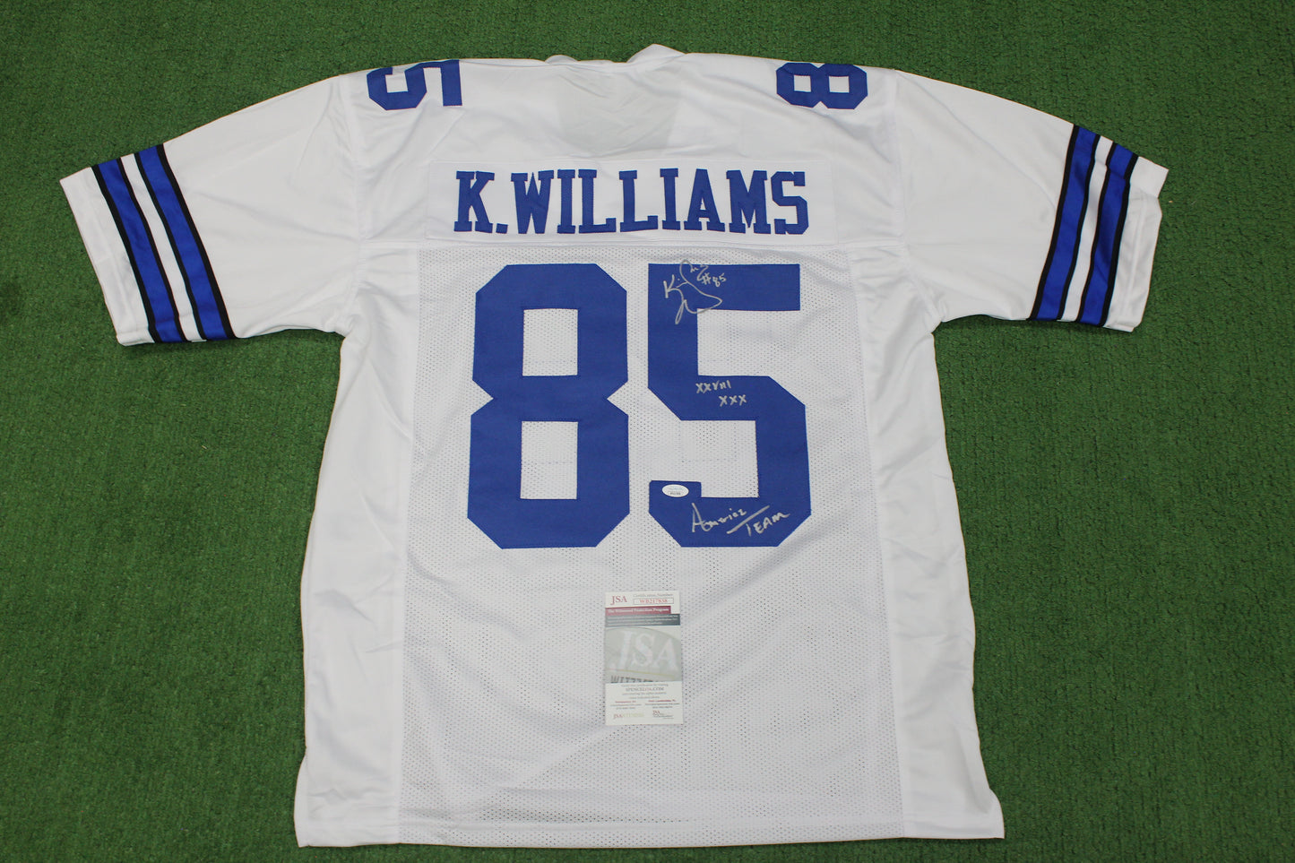 KEVIN WILLIAMS DALLAS COWBOYS SIGNED JERSEY Hurricanes w/INSCs XL JSA