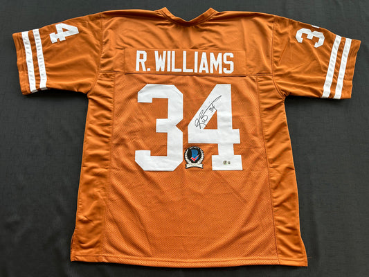 RICKY WILLIAMS SIGNED ORANGE FOOTBALL JERSEY Texas Longhorns 3XL BAS COA