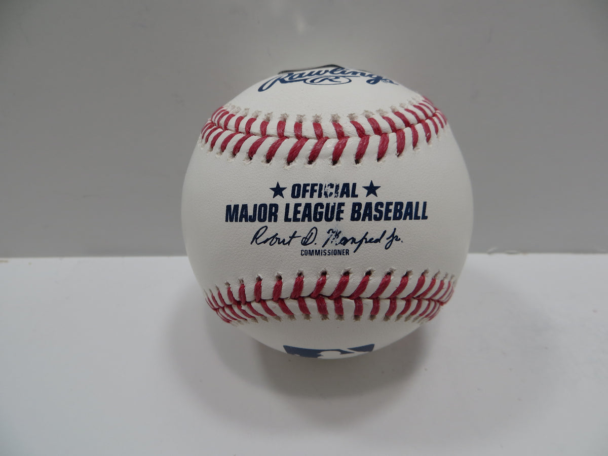 MICHAEL YOUNG SIGNED RAWLINGS OML BASEBALL w/DEBUT TEXAS RANGERS JSA