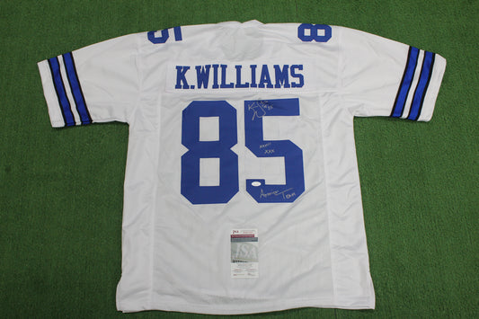 KEVIN WILLIAMS DALLAS COWBOYS SIGNED JERSEY Hurricanes w/INSCs XL JSA