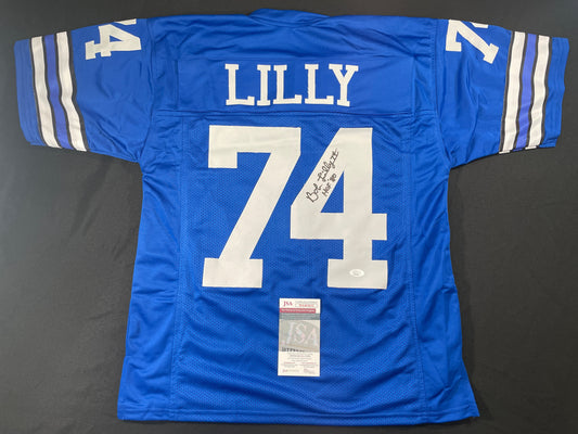 BOB LILLY DALLAS COWBOYS SIGNED Throwback JERSEY w/HOF80 JSA COA