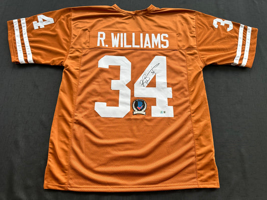 RICKY WILLIAMS SIGNED ORANGE FOOTBALL JERSEY Texas Longhorns 3XL BAS COA