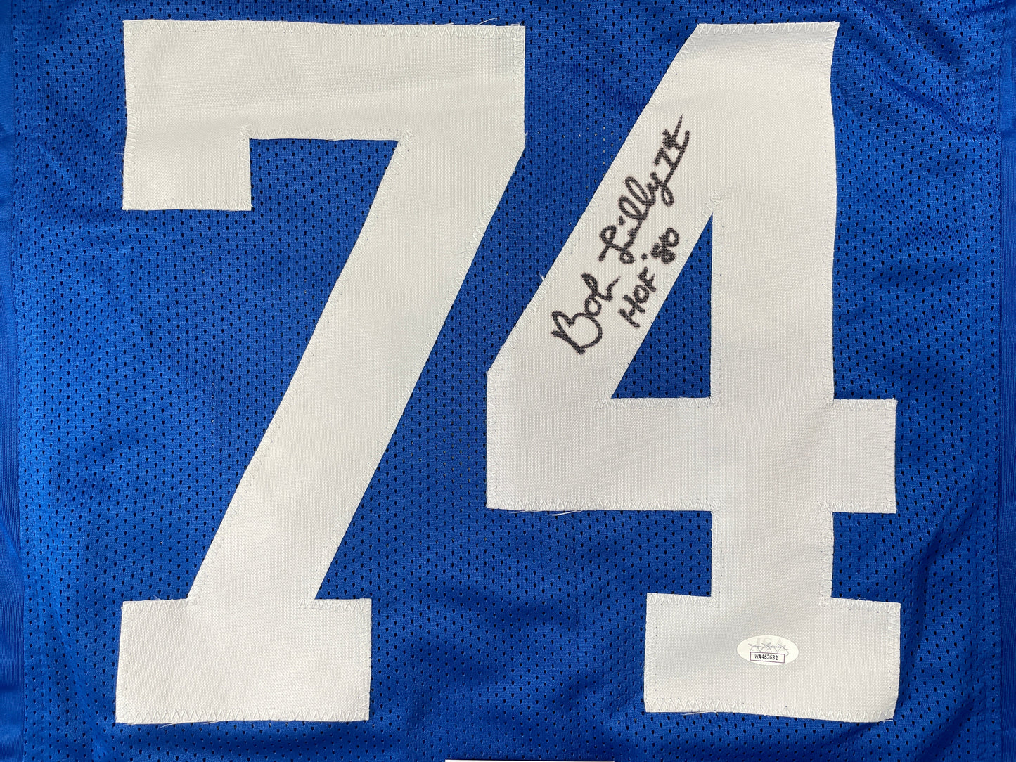 BOB LILLY DALLAS COWBOYS SIGNED Throwback JERSEY w/HOF80 JSA COA