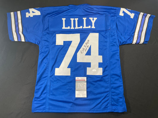 BOB LILLY DALLAS COWBOYS SIGNED Throwback JERSEY w/HOF80 JSA COA