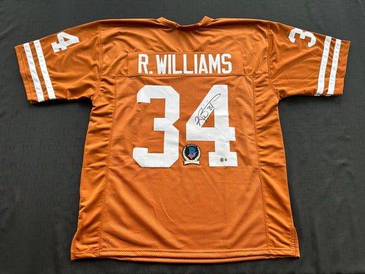 RICKY WILLIAMS SIGNED ORANGE FOOTBALL JERSEY Texas Longhorns 3XL BAS COA