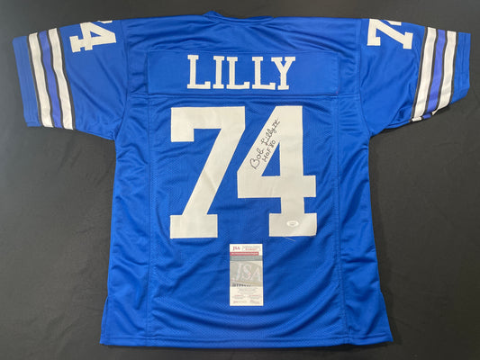 BOB LILLY DALLAS COWBOYS SIGNED Throwback JERSEY w/HOF80 JSA COA