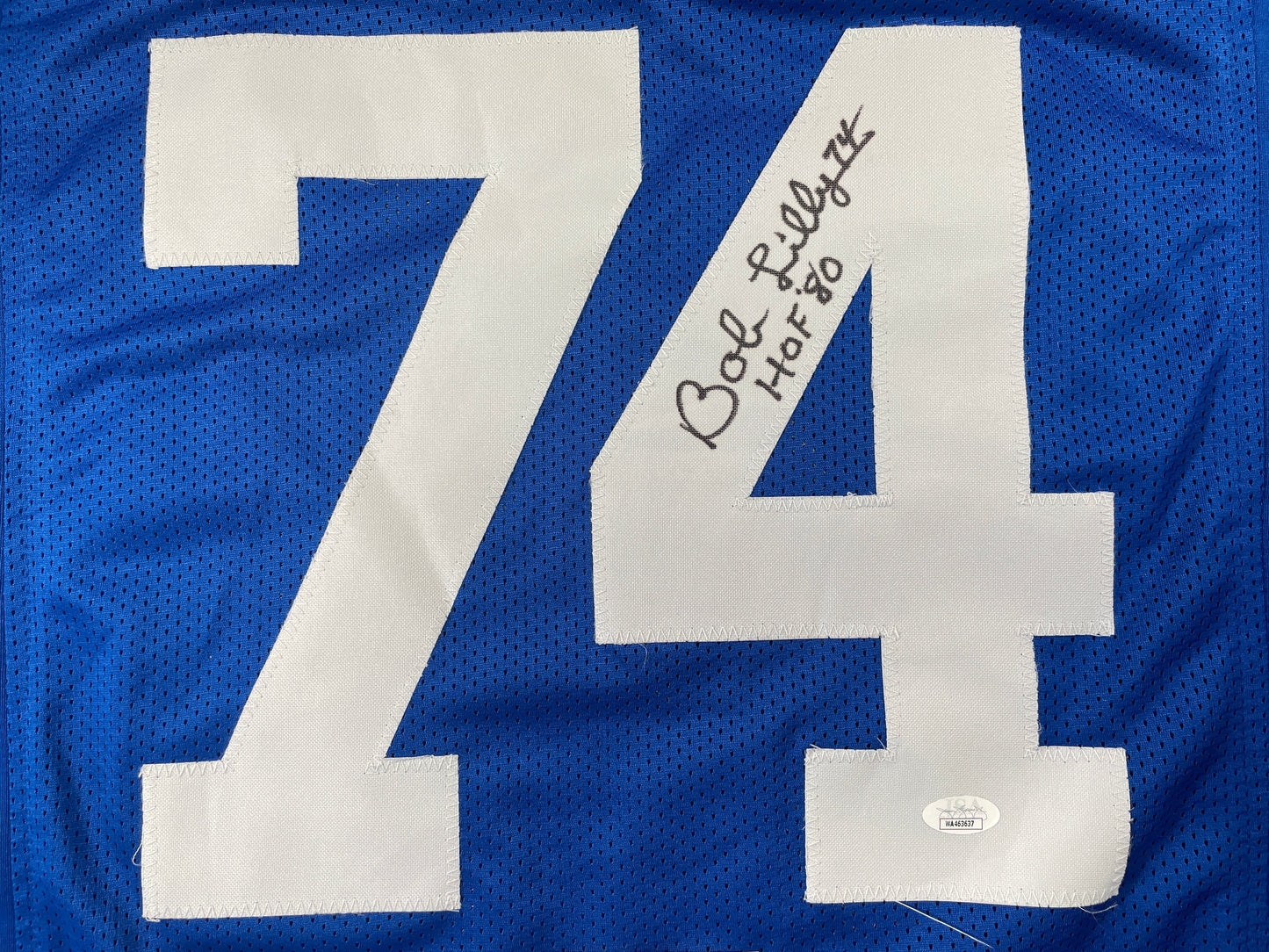 BOB LILLY DALLAS COWBOYS SIGNED Throwback JERSEY w/HOF80 JSA COA