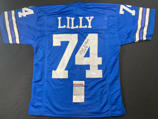 BOB LILLY DALLAS COWBOYS SIGNED Throwback JERSEY w/HOF80 JSA COA