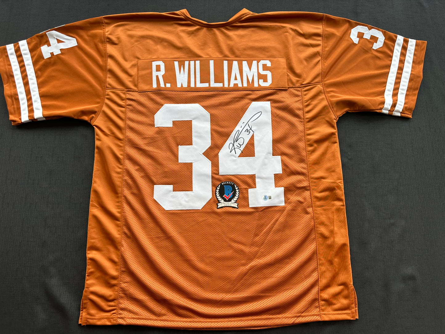 RICKY WILLIAMS SIGNED ORANGE FOOTBALL JERSEY Texas Longhorns 3XL BAS COA