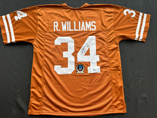 RICKY WILLIAMS SIGNED ORANGE FOOTBALL JERSEY Texas Longhorns 3XL BAS COA